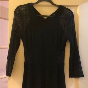 Black French Connection Dress with Lace Detail